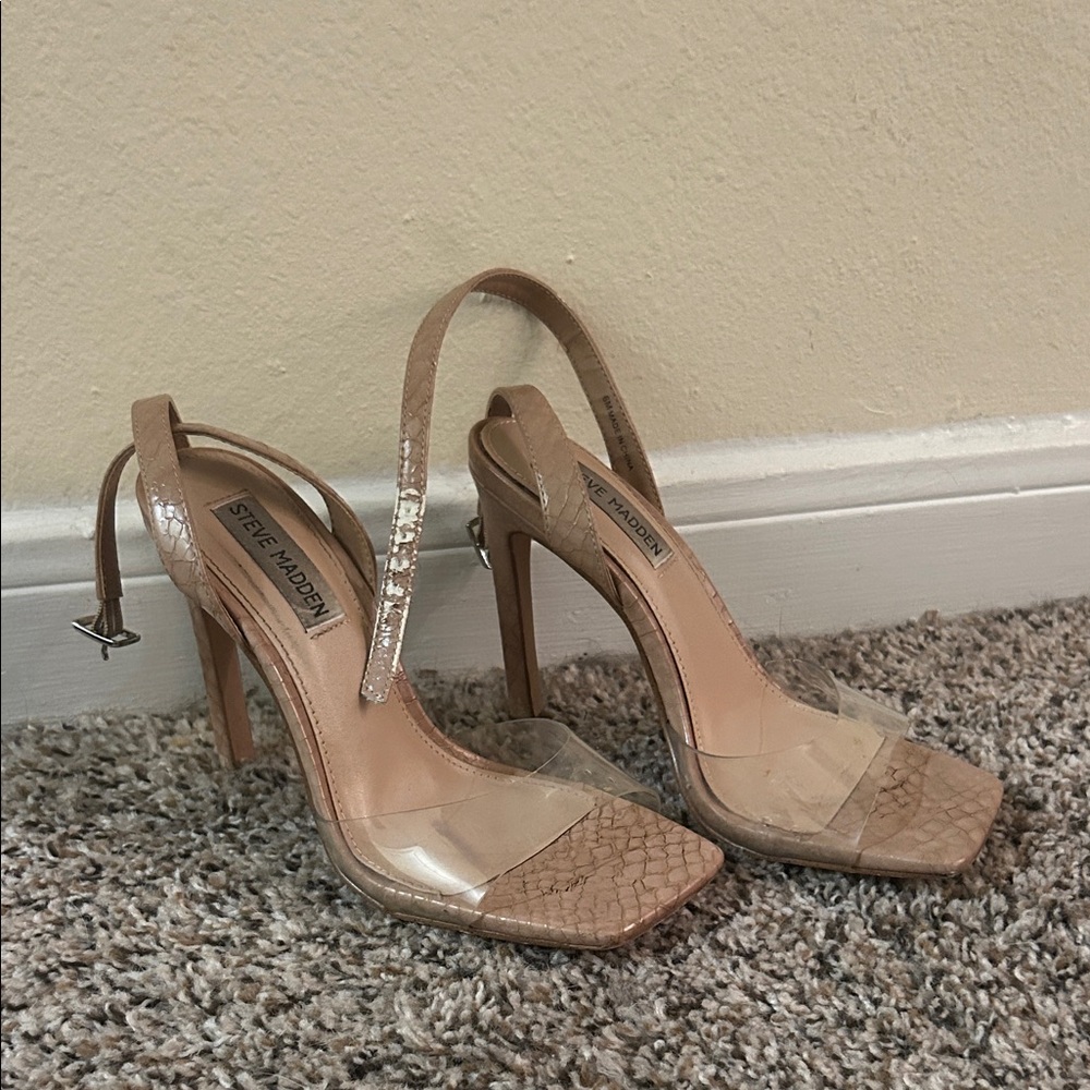 Steve Madden Nude and Clear Women's Heels
